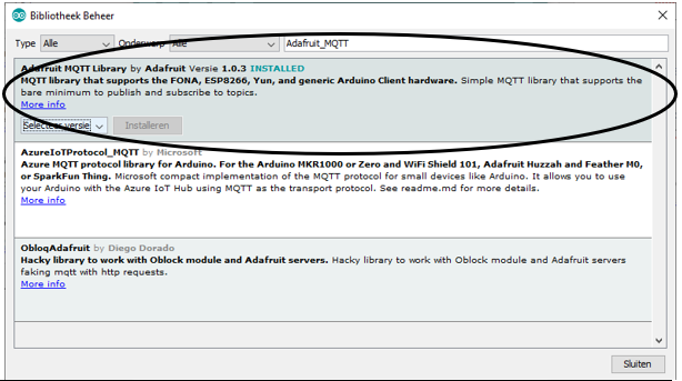 Toevoegen MQTT bibliotheek