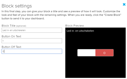 Aanpassen instellingen knop